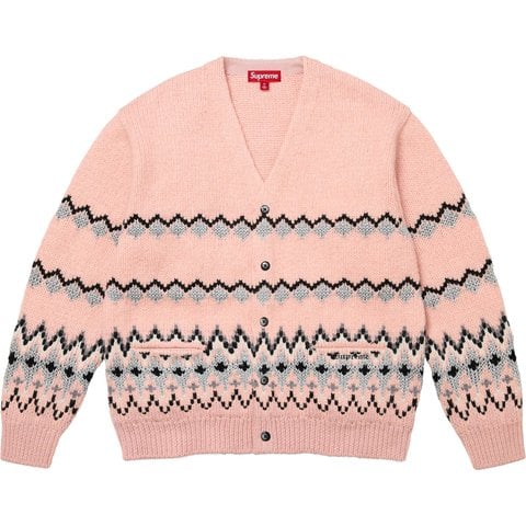 Supreme Metallic Fair Isle Cardigan - Pink