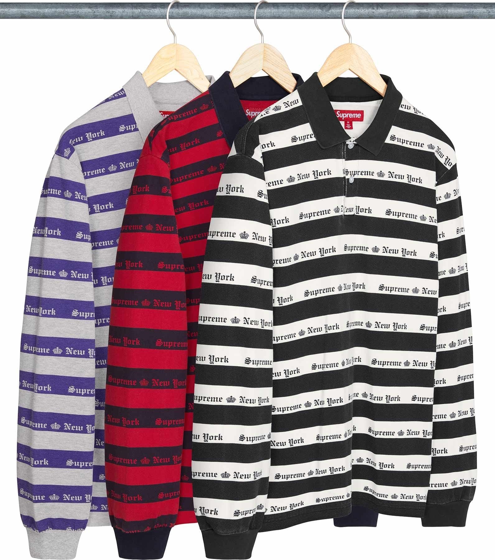 Old English Stripe L/S Polo - SupremeCommunity