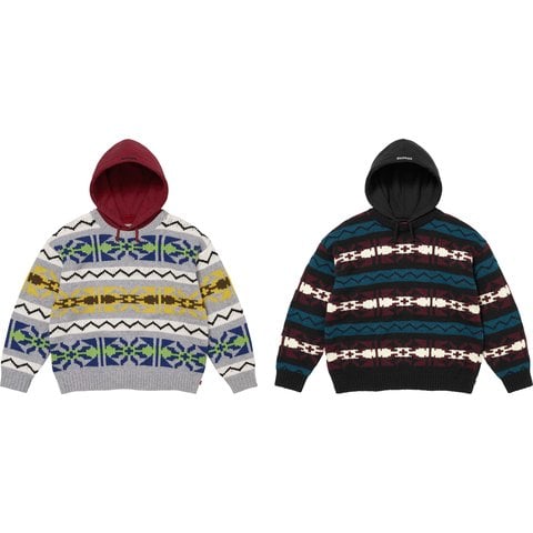 Supreme Pattern Knit Hooded Sweater