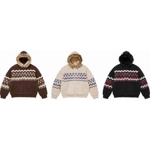 Supreme Sequin Lined Hooded Zip Up Sweater - Group Shots