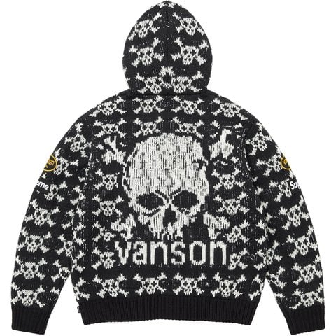 Supreme Supreme®/Vanson Leathers® Skull Zip Up Hooded Sweater - Black