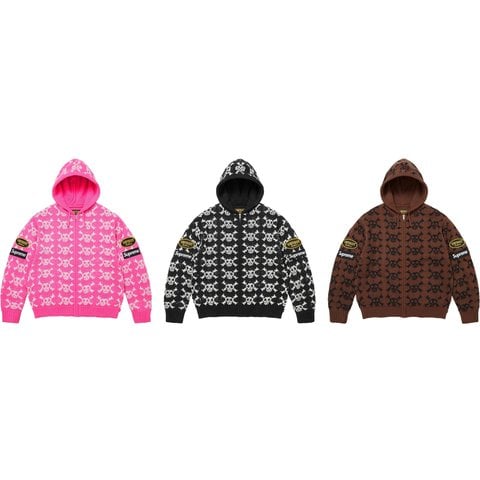 Supreme Supreme®/Vanson Leathers® Skull Zip Up Hooded Sweater - Group Shots