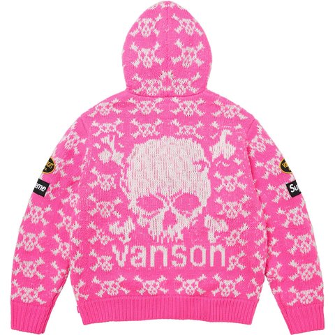 Supreme Supreme®/Vanson Leathers® Skull Zip Up Hooded Sweater - Pink