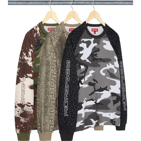 Supreme Wildlife Camo Raglan L/S Top