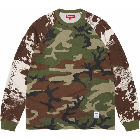 Supreme Wildlife Camo Raglan L/S Top - Woodland Camo