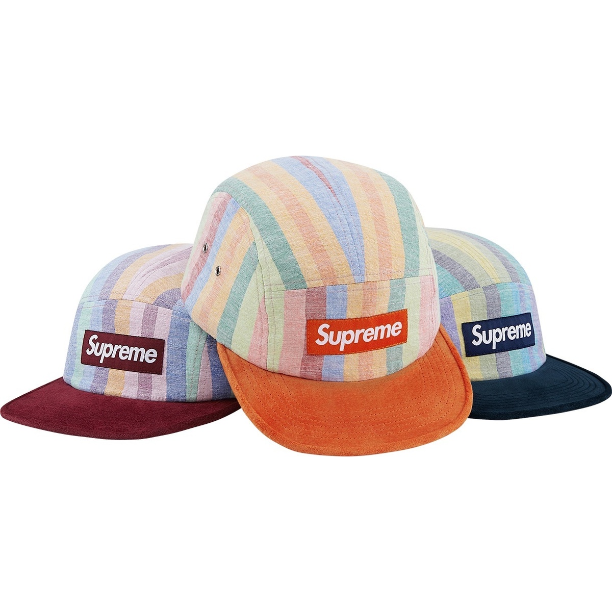 Supreme Striped Linen/Suede Camp Cap (spring/summer 2014)