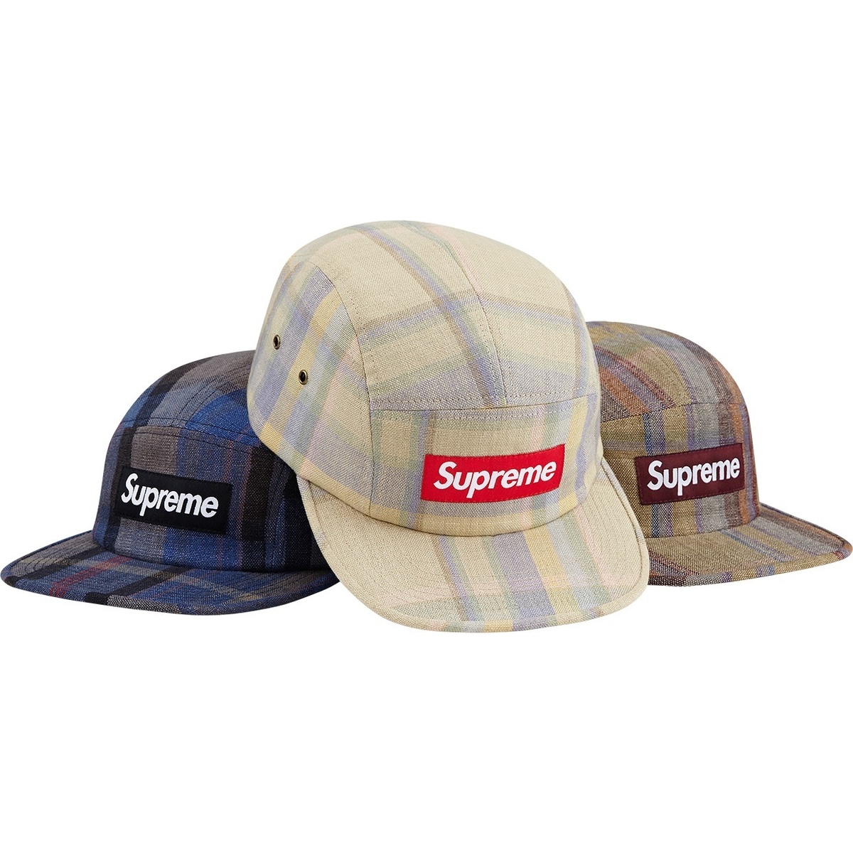 Supreme Plaid Linen Camp Cap (spring/summer 2014)