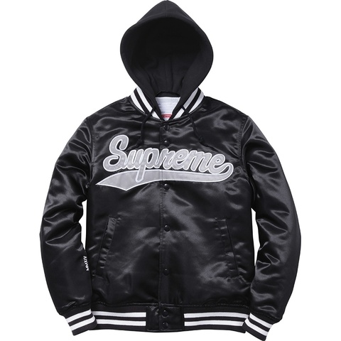 Hooded Satin Varsity Jacket - spring/summer 2014 - Supreme