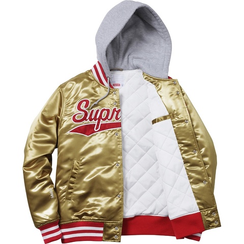 Hooded Satin Varsity Jacket - spring/summer 2014 - Supreme