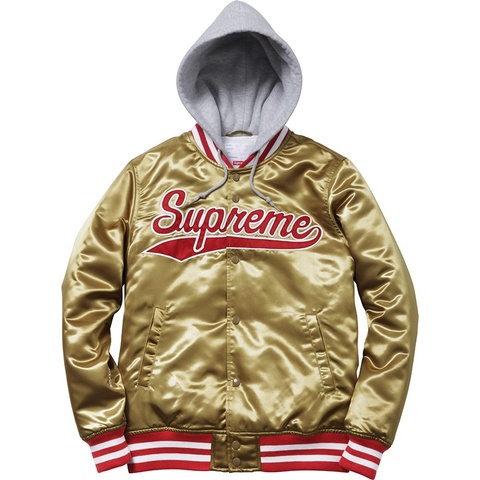 Hooded Satin Varsity Jacket - spring/summer 2014 - Supreme