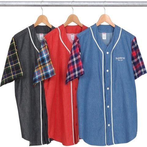 Supreme Denim Flannel Baseball Shirt