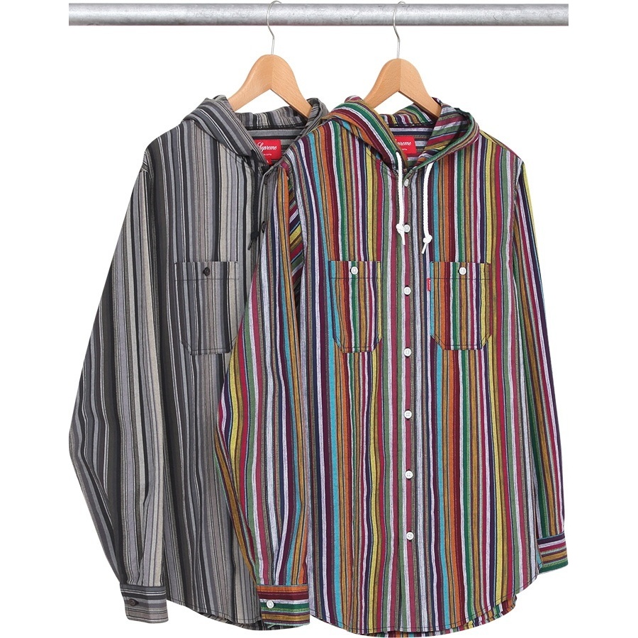 シャツ supreme 14ss striped madras hooded shirt 3252df81c8f7488892e94c5244f0c1