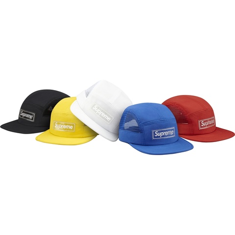 Supreme Side Mesh Reflective Logo Camp Cap