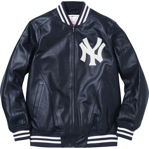 New York Yankees™/Supreme/'47 Brand® Leather Varsity Jacket - Supreme