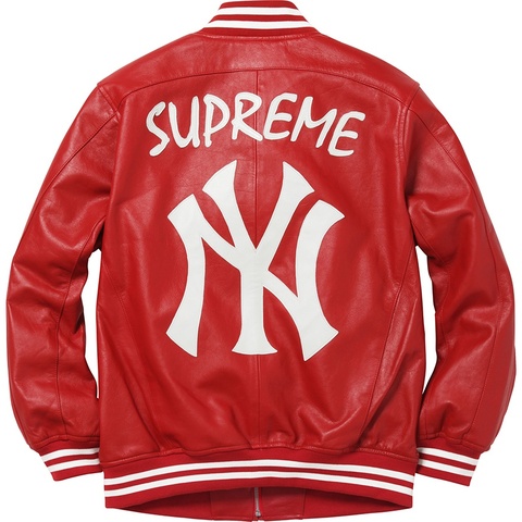 New York Yankees™/Supreme/'47 Brand® Leather Varsity Jacket - Supreme