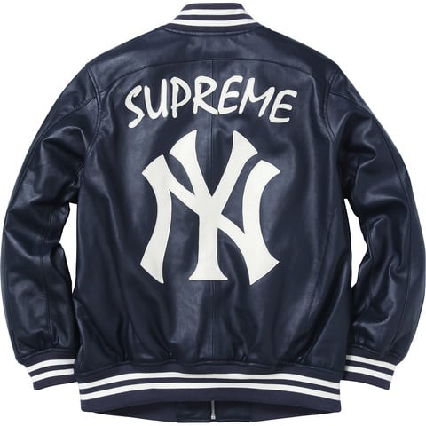 Supreme ニューヨーク・ヤンキース レザージャケット　Mサイズ ☆Supreme x NYヤンキース☆洗練された芸術☆レザージャケット