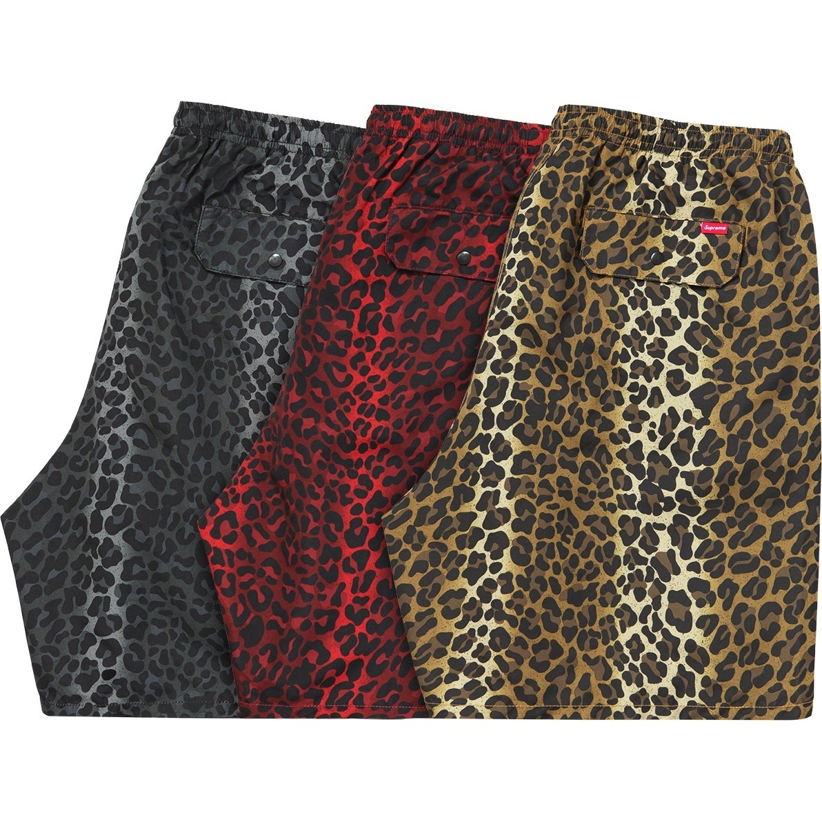 SUPREME Leopard Water Short ハーフパンツ ブラック Leopard Water Short - spring/summer 2015 - Supreme