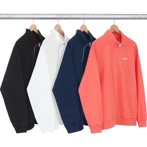 Supreme Herringbone Check Half Zip Pullover