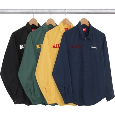 Supreme KILL work shirt M 長袖　ワークシャツ a42b742c7b39426194d05738599bb6