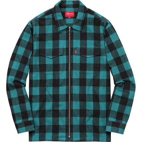 Buffalo Plaid Flannel Zip Shirt - Supreme