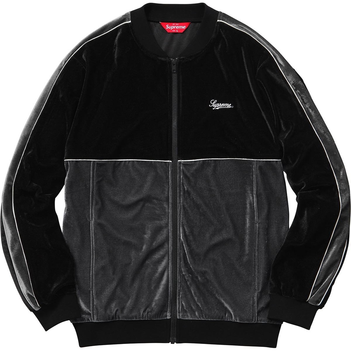 Supreme 2-Tone Velour Zip Up Sweat (spring/summer 2016)