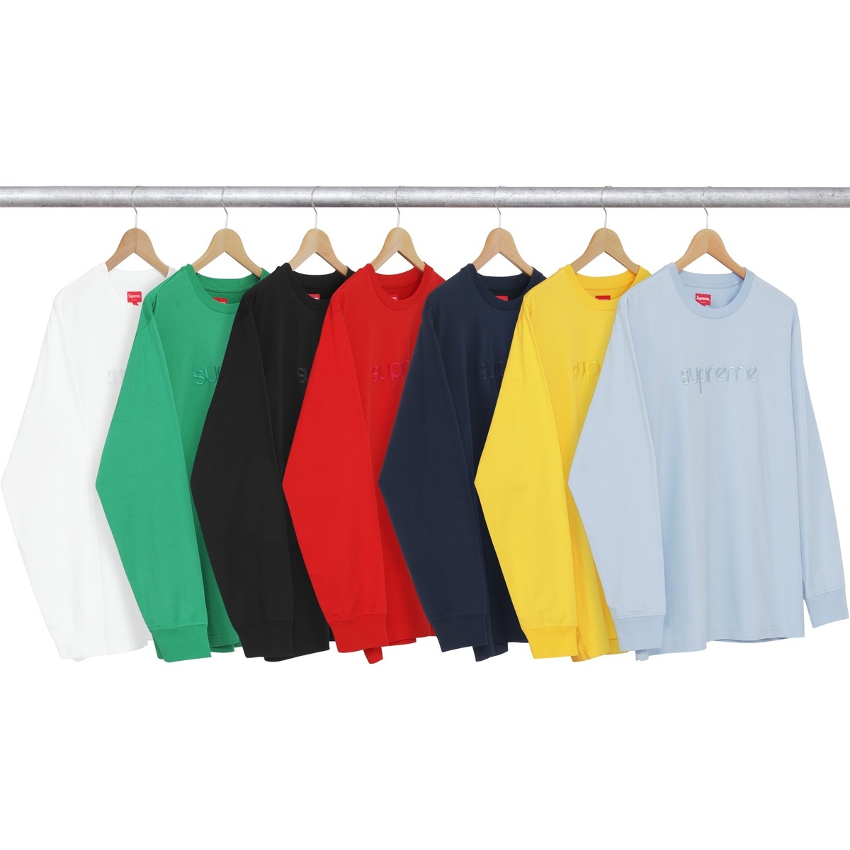 Supreme Tonal Embroidered L/S Tee (spring/summer 2016)
