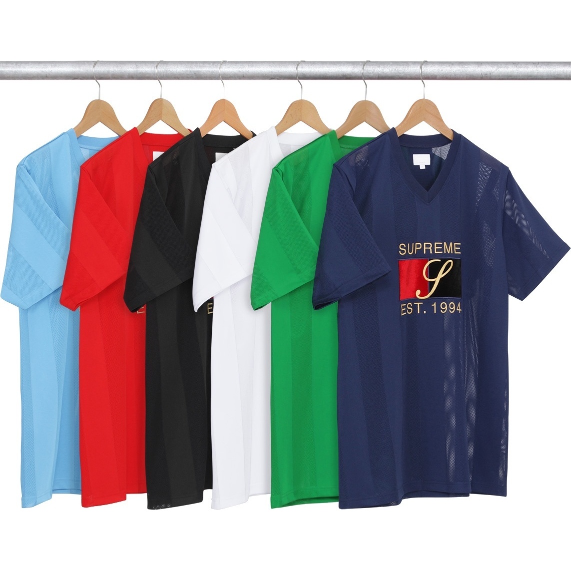 Supreme Velvet Logo Mesh Stripe Top (spring/summer 2016)