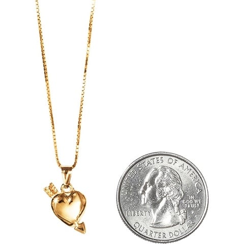 Supreme Gold Heart and Arrow Pendant - $360.00