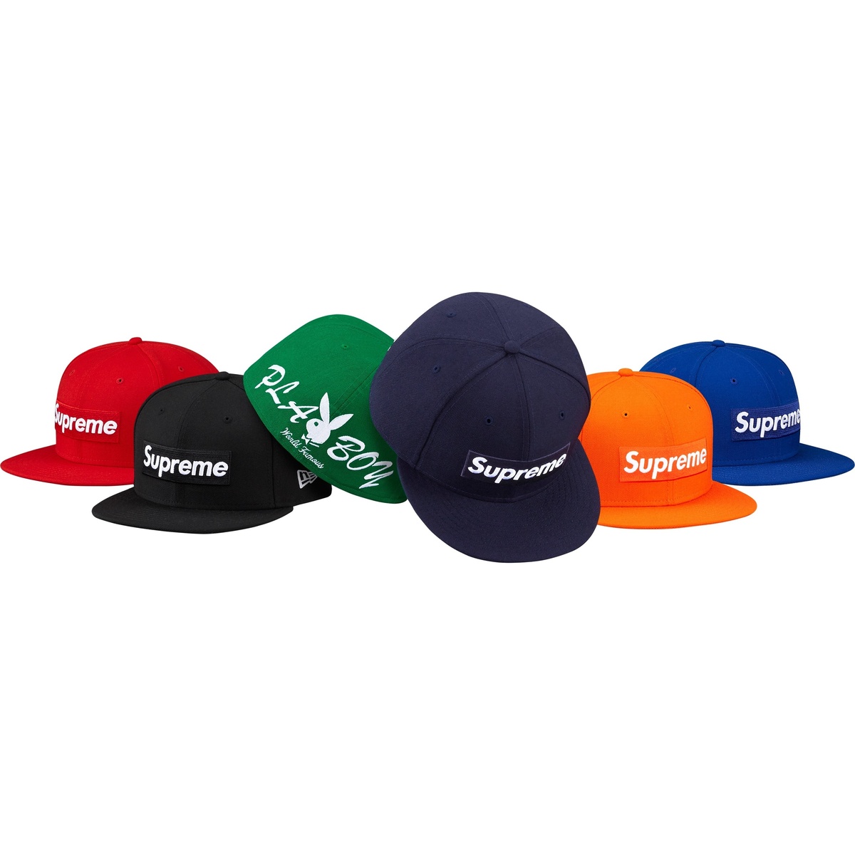 帽子 Supreme PLAY BOY New Era world famous Supreme Playboy Box Logo New Era Cap Royal - SS17 - US
