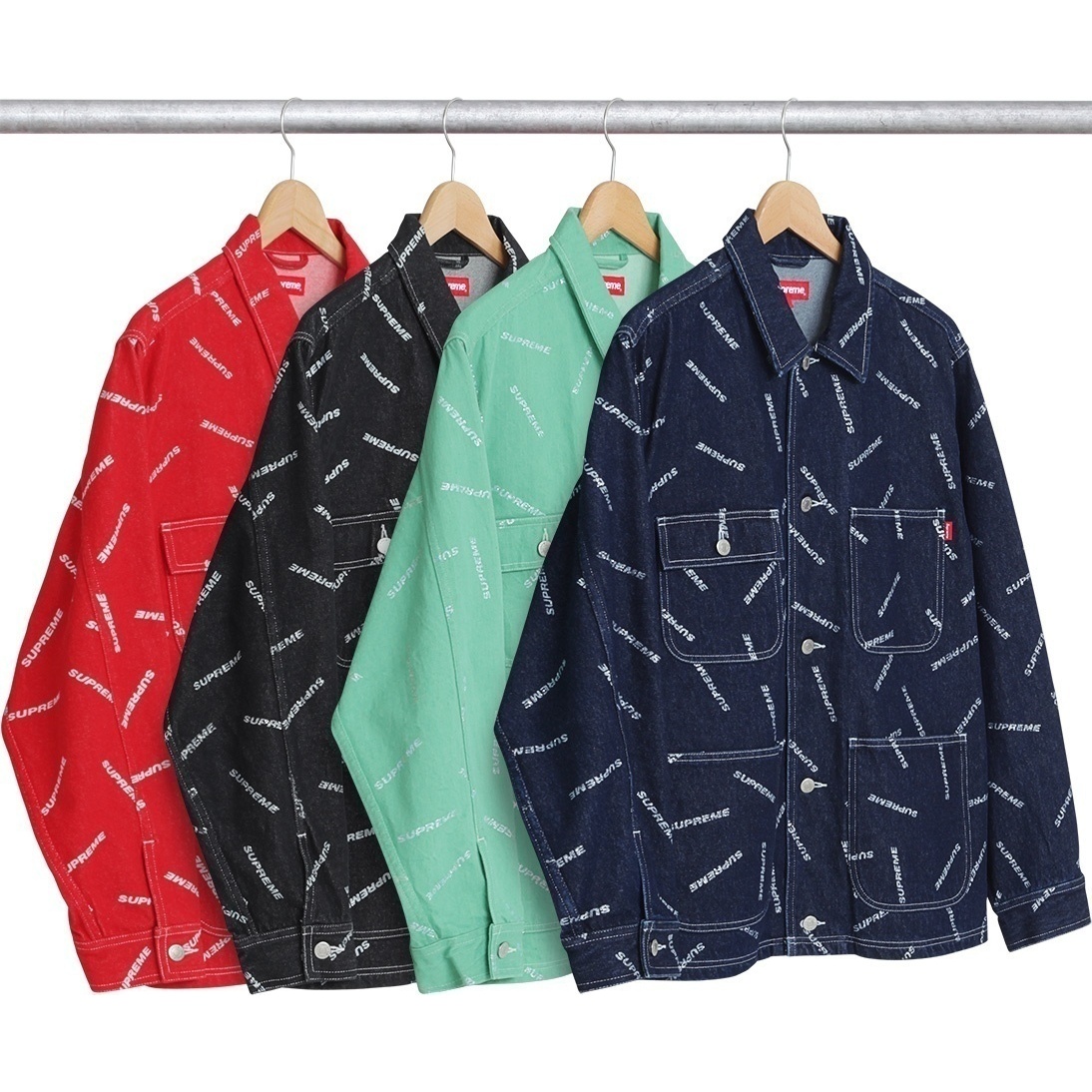 Supreme Denim Logo Chore Coat (spring/summer 2017) - $168.00