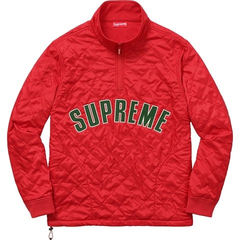 Arc Logo Quilted Half Zip Pullover - Supreme