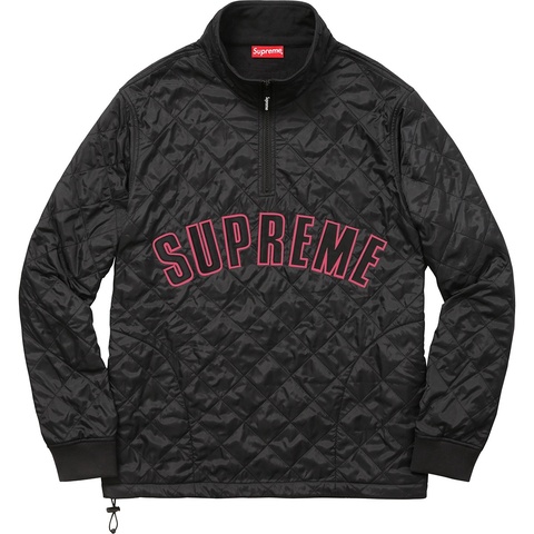 Arc Logo Quilted Half Zip Pullover - Supreme