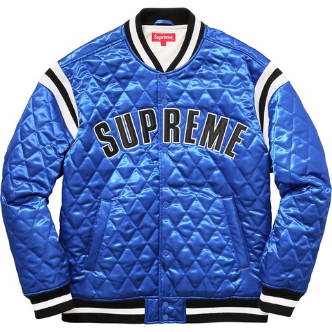 Supreme Quilted Satin Varsity Jacket - Colorway