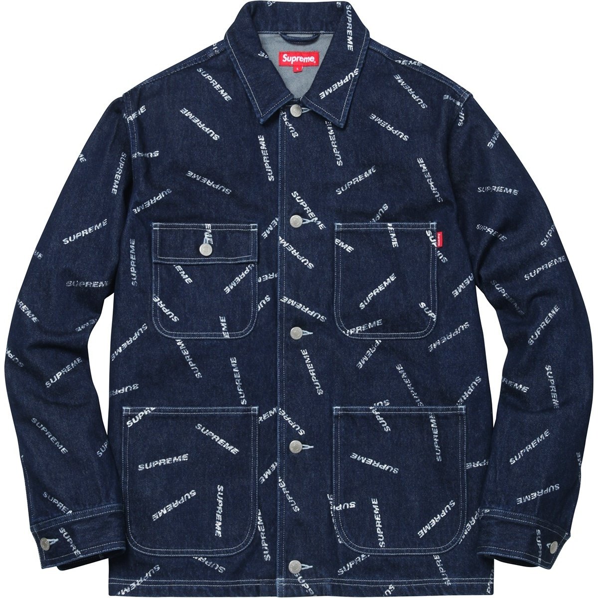 Supreme Denim Logo Chore Coat (SS17) - $168