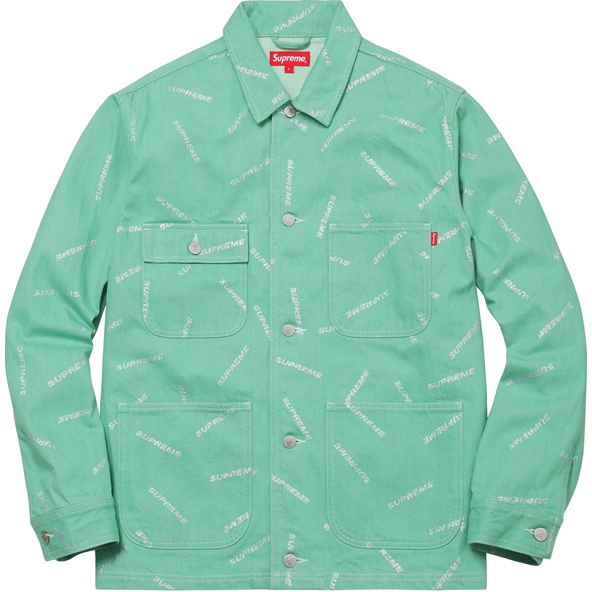 Supreme Denim Logo Chore Coat (SS17) - $168