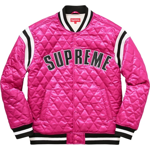 Supreme Quilted Satin Varsity Jacket - Colorway