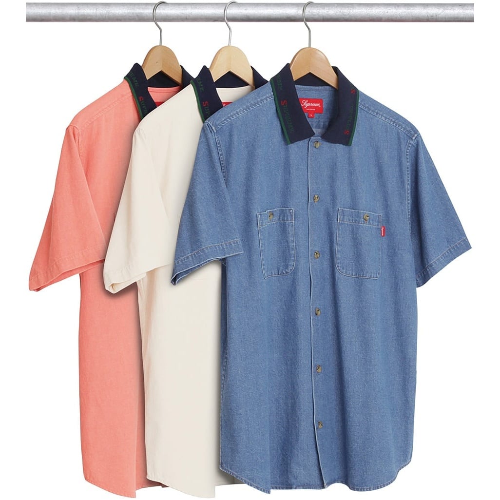Supreme Rib Collar S/S Denim Shirt (spring/summer 2017) - $128.00