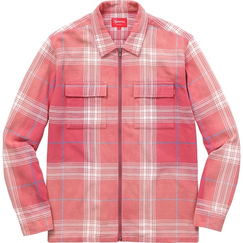 Faded Plaid Flannel Zip Up Shirt - Supreme