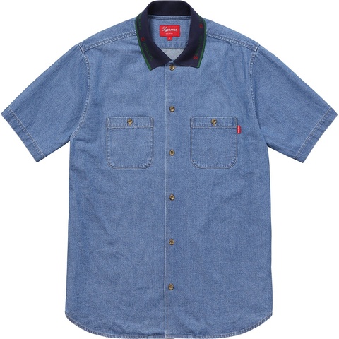Supreme Rib Collar S/S Denim Shirt - Colorway
