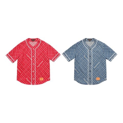 Supreme Supreme/Louis Vuitton Jacquard Denim Baseball Jersey - $860.00