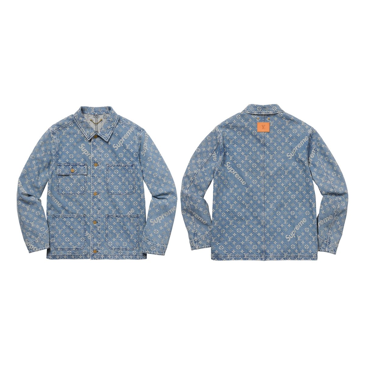 Supreme/Louis Vuitton Jacquard Denim Chore Coat