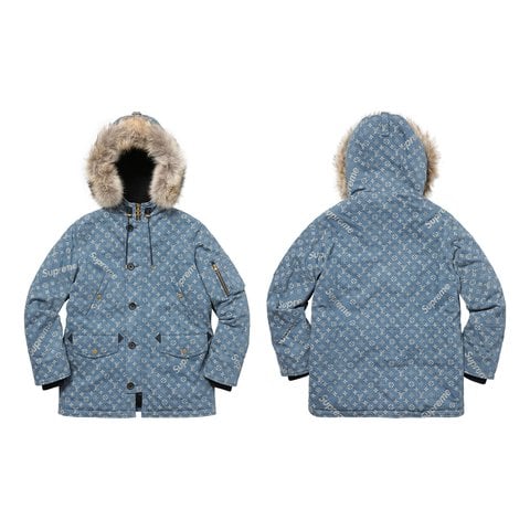 Supreme/Louis Vuitton Jacquard Denim N-3B Parka - Supreme
