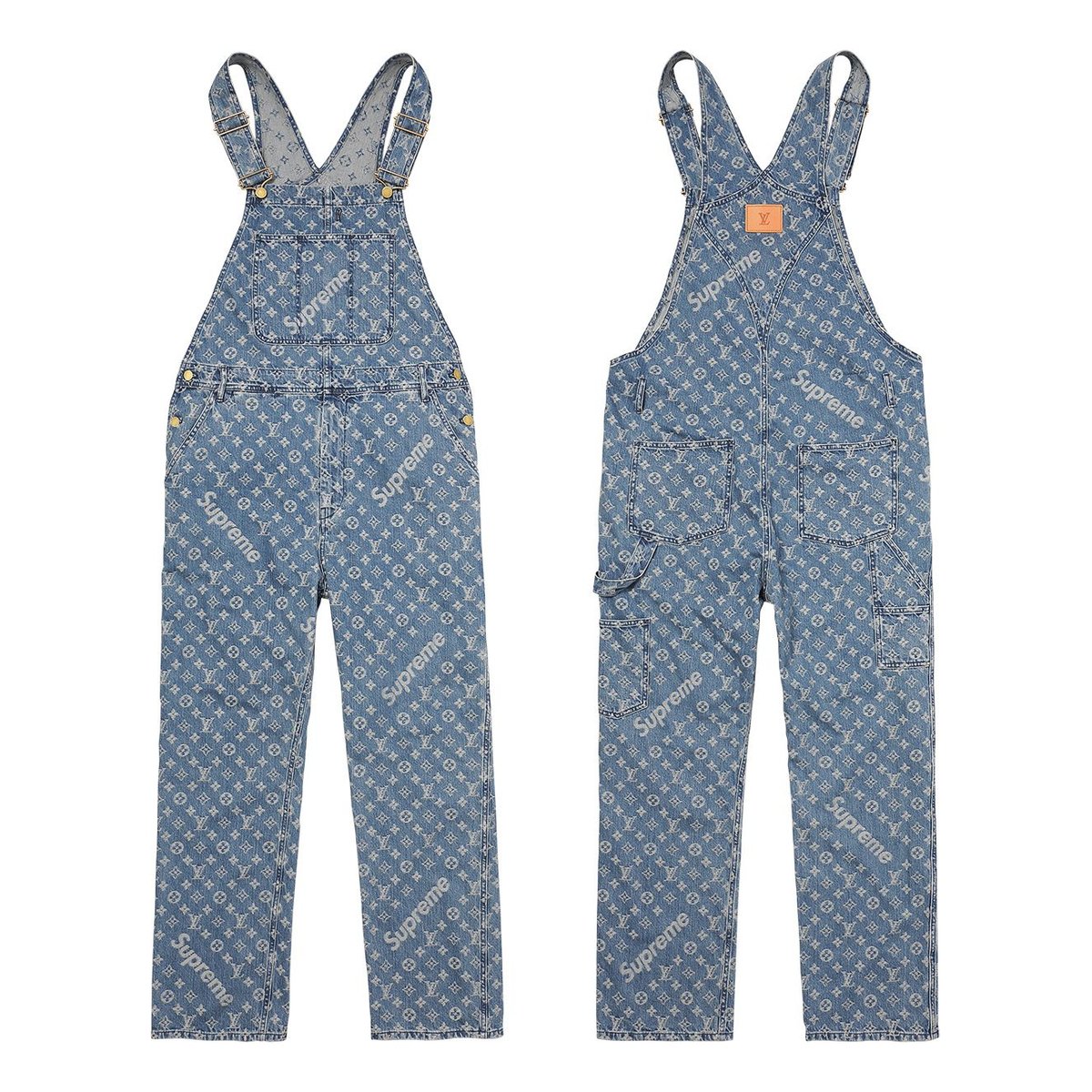 Supreme/Louis Vuitton Jacquard Denim Overalls