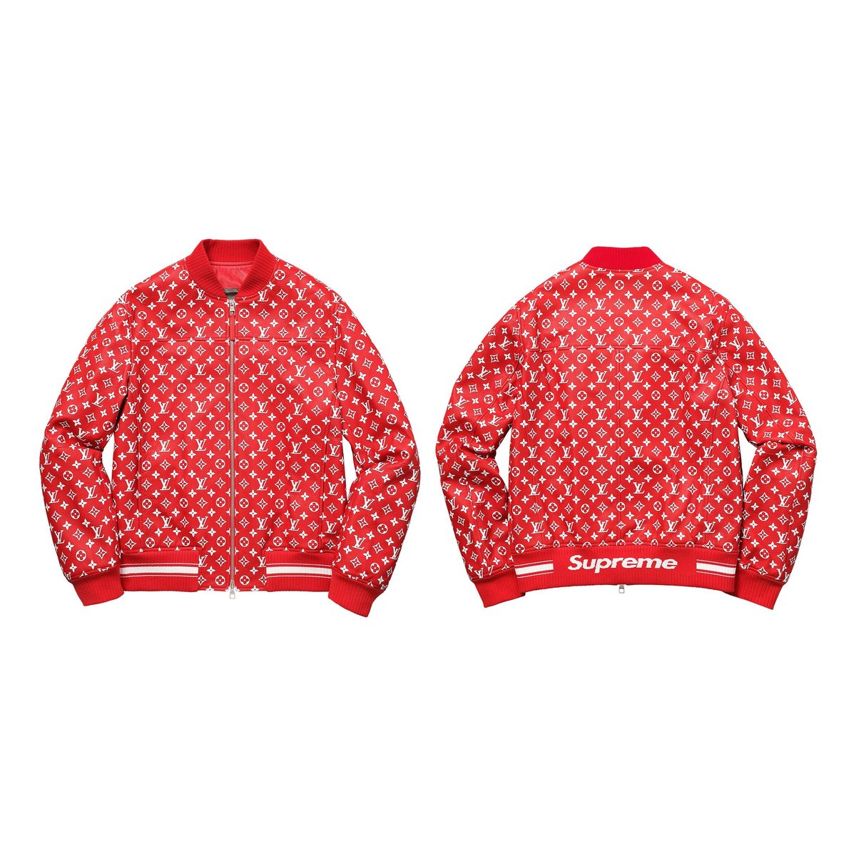 Supreme/Louis Vuitton Leather Baseball Jacket