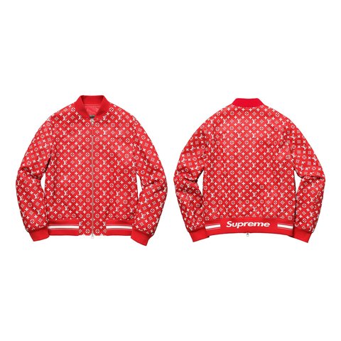 Supreme Supreme/Louis Vuitton Leather Baseball Jacket - $4350.00
