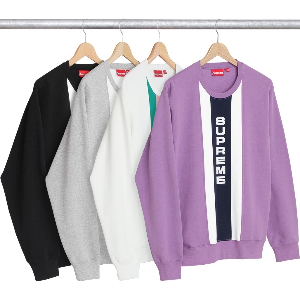 Supreme Vertical Logo Panel Crewneck (spring/summer 2017) - $148.00