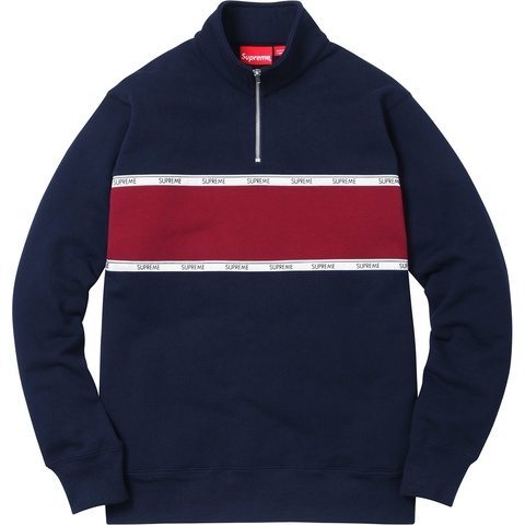 Supreme Logo Tape Stripe Half Zip Sweat - Colorway