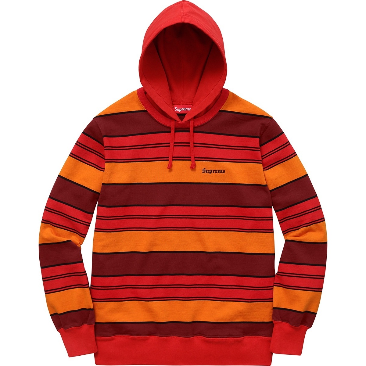 Supreme Striped Hooded Crewneck (SS17) - $128