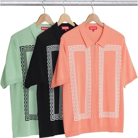 美品 Supreme Weave Zip Up Knit Polo L Weave Knit Zip Up Polo - spring/summer 2017 - Supreme