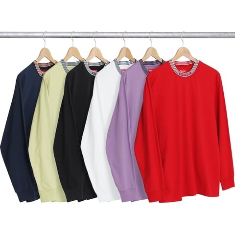 Supreme Rib Logo Stripe L/S Tee - $98.00